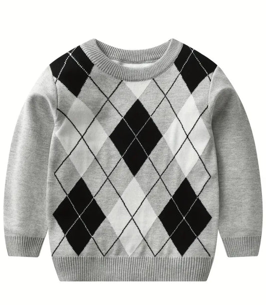 Grey diamond style sweater