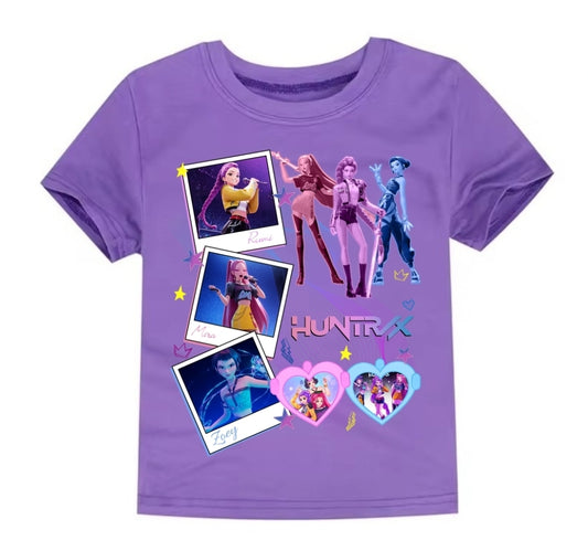 Purple Huntrix collage t-shirt