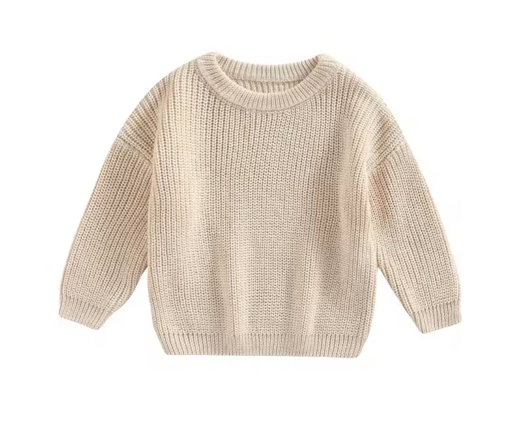 Beige knit sweater 7/8 and up