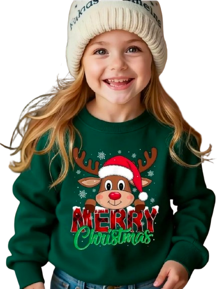 Green Reindeer Holiday Sweater