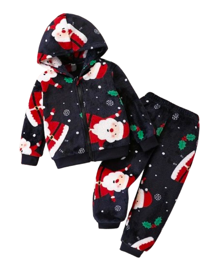 Navy Fleece Santa Set