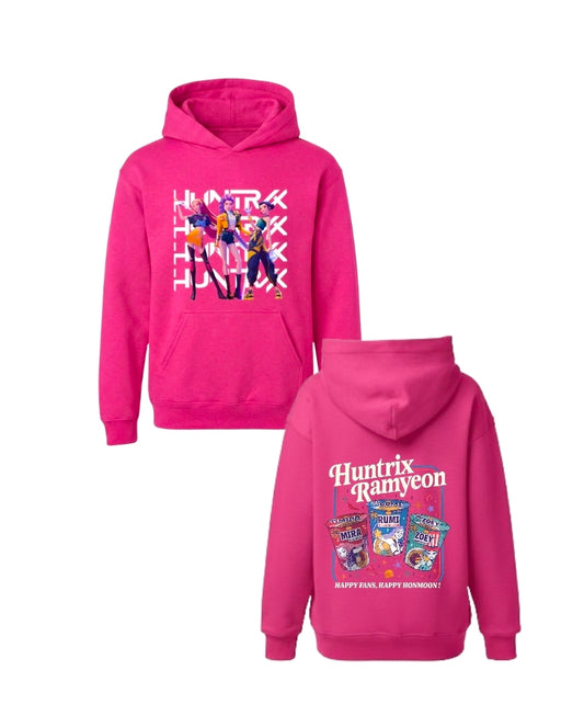 Huntrix Front Pocket Pink Double Sided Hoodie