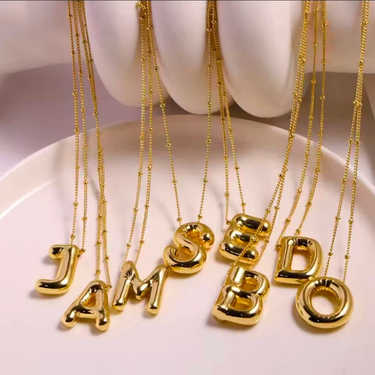 Silver and gold letter necklace