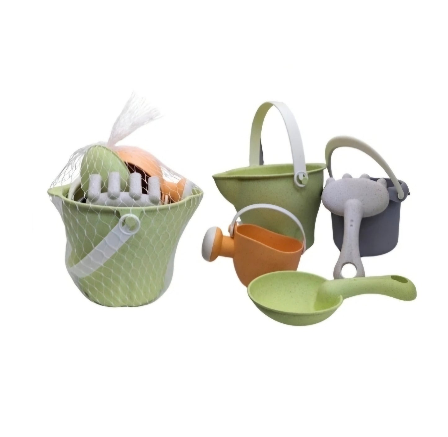 Wheat straw beach pail set
