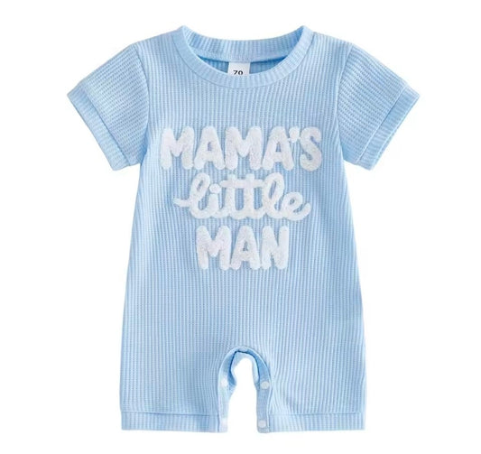 Blue Mamas little man romper