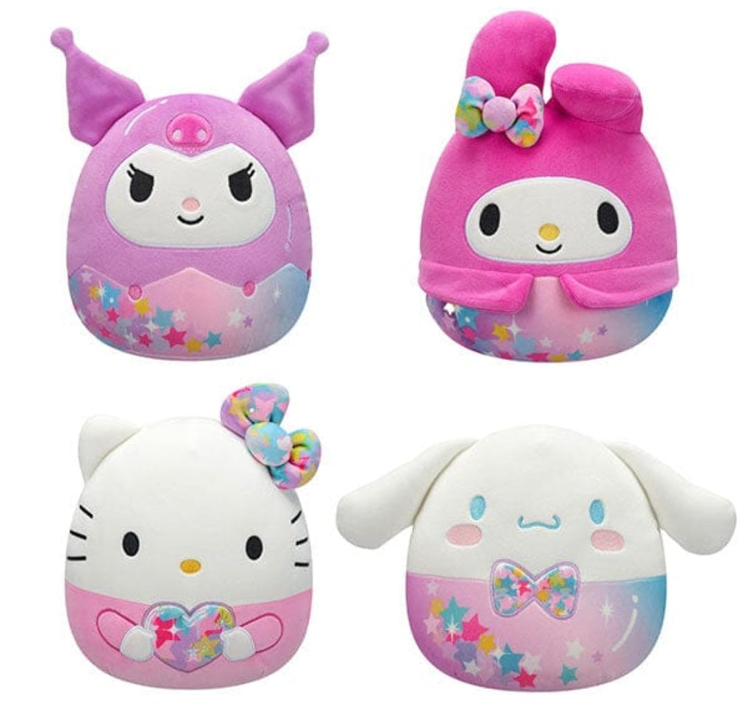 Squishmallows Super Soft Plush Toy 8" Sanrio Hello Kitty Star Shine Squad - Kuromi