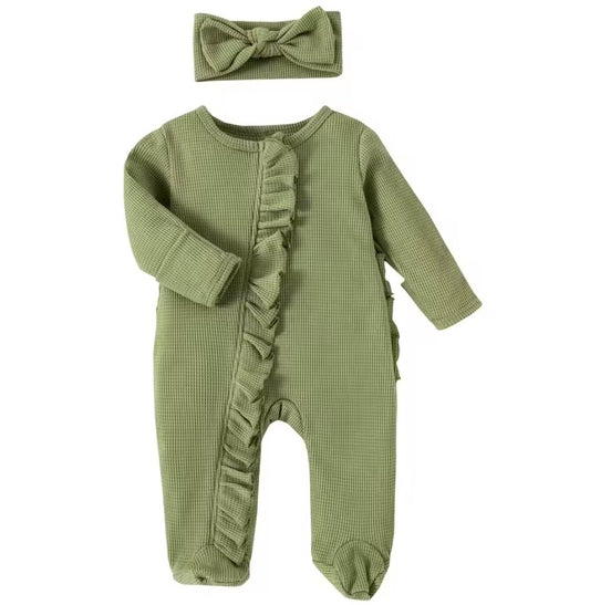 Green Sleeper with headband