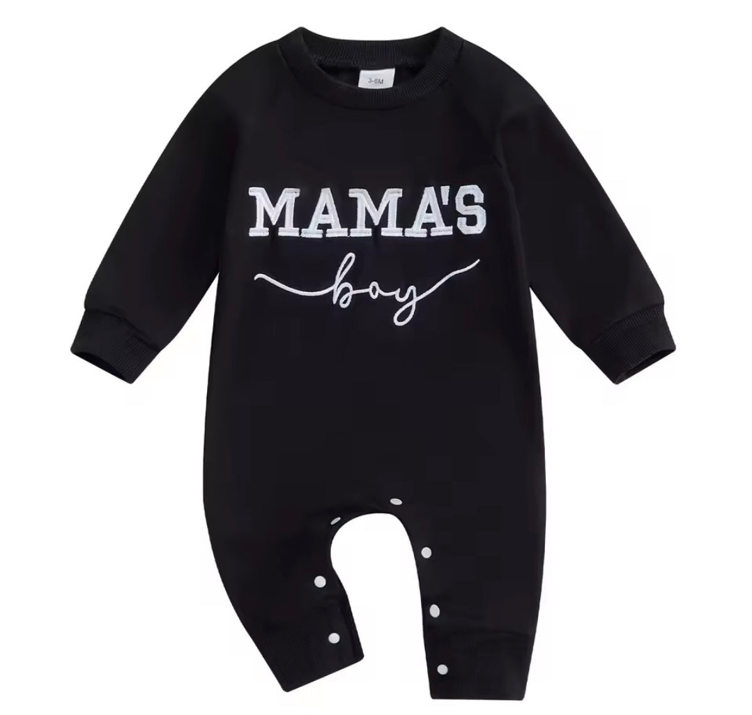 Black Mamas Boy Romper