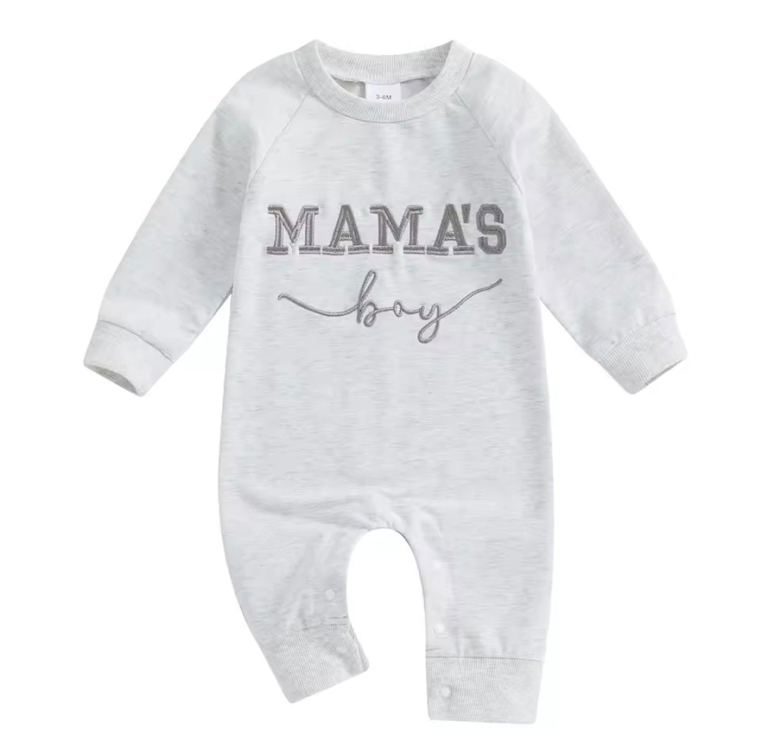 Grey Mamas Boy Romper
