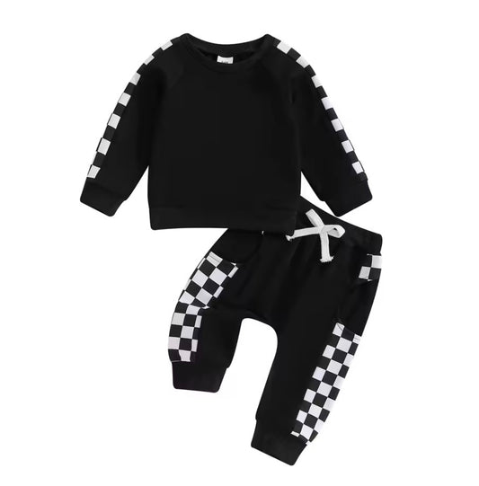 Black checkered track set