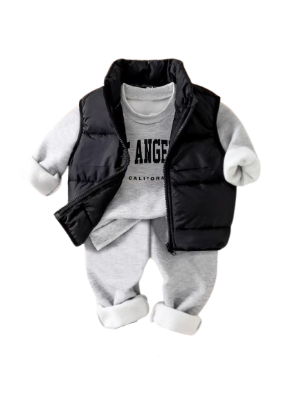 LA Grey Track Set with black vest