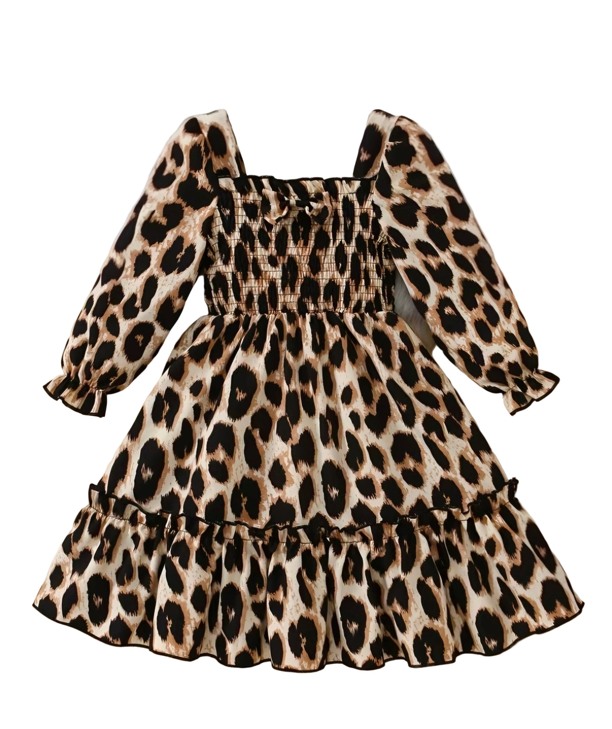 Leopard long sleeve dress