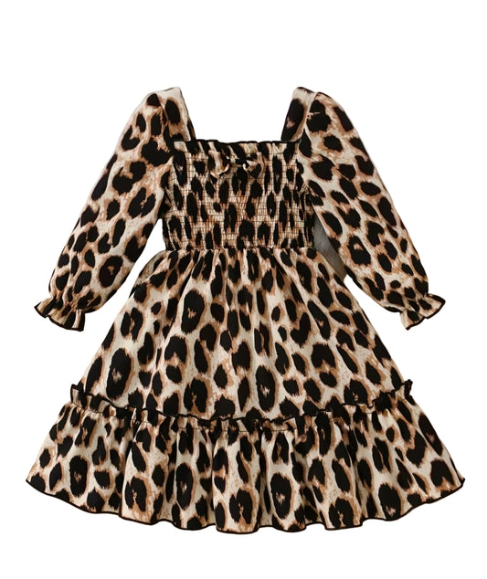 Leopard long sleeve dress