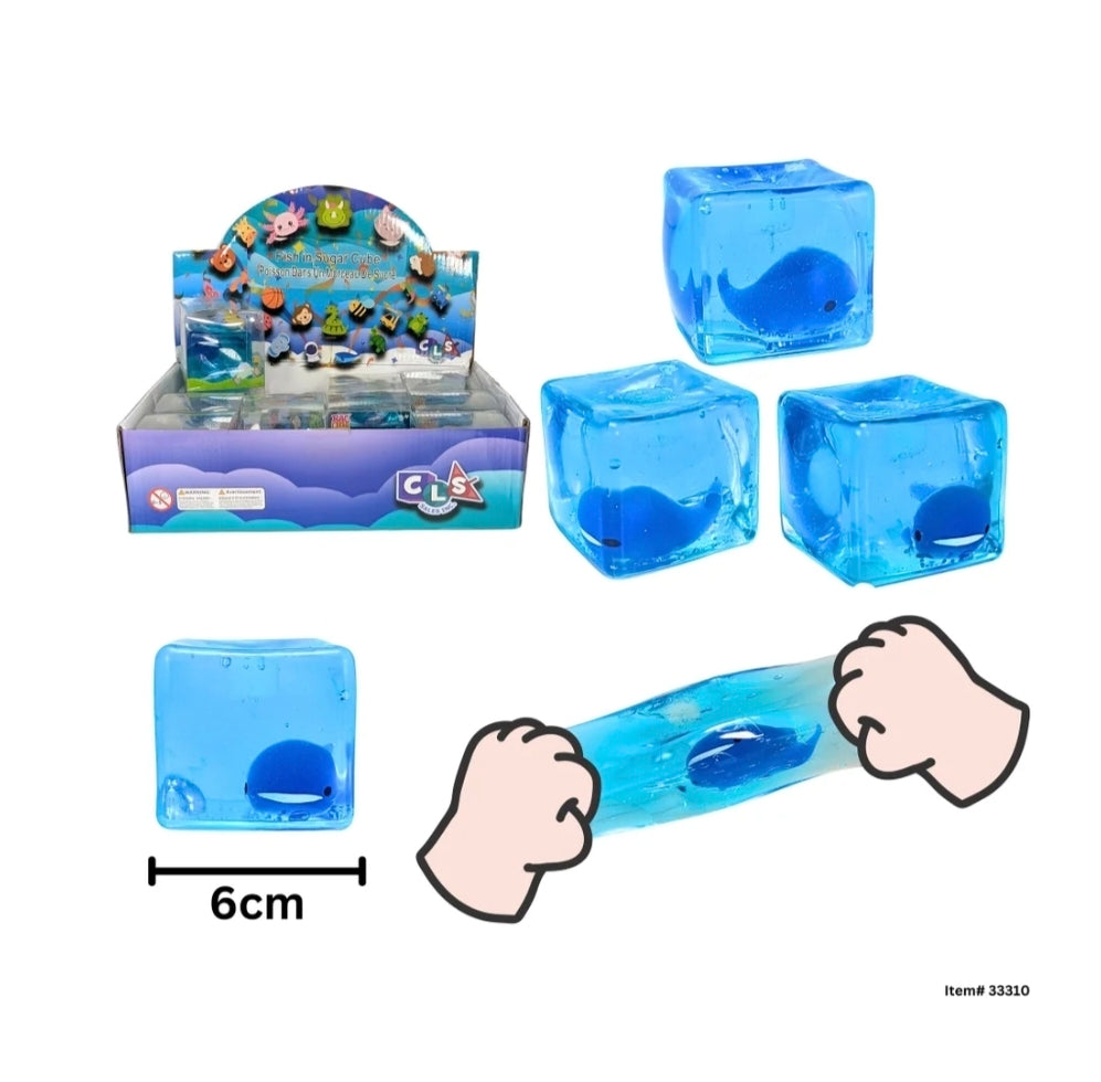 Fish in cube squishy