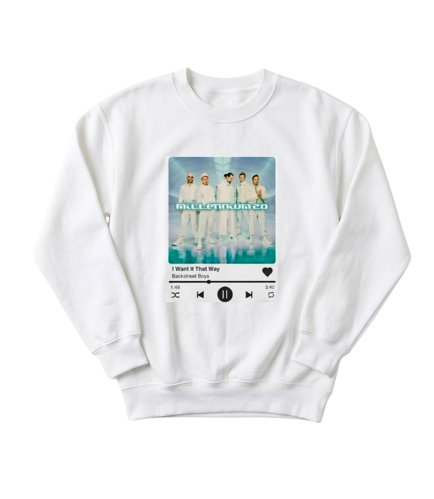 White Backstreet Boys Crew Neck Kids