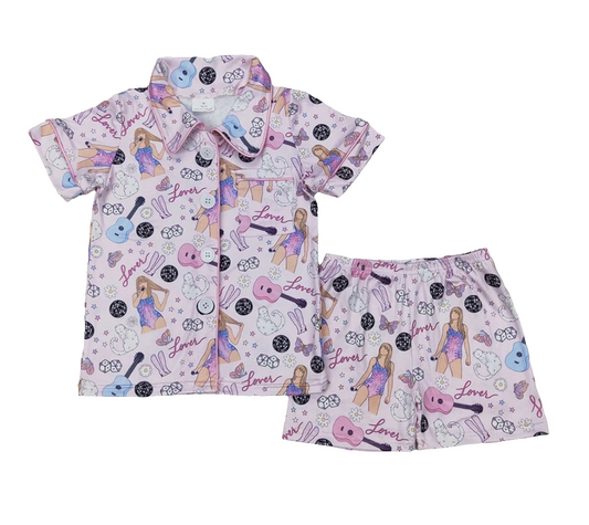 Purple Taylor Swift Short Sleep PJ Set