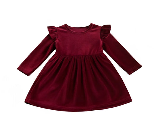 Red velvet baby dress