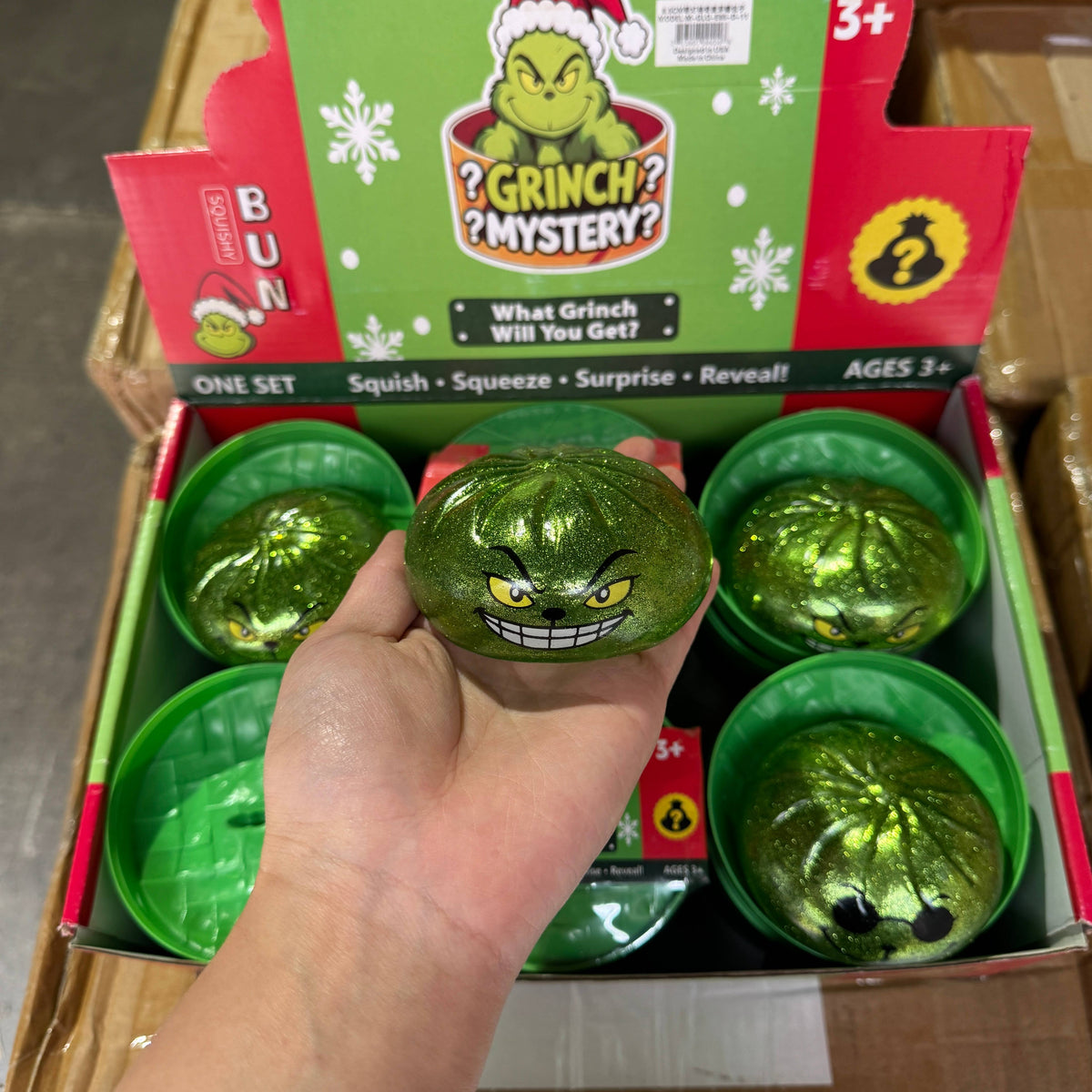 WRAPPED SS Light Up Glitter Grinch Dumpling