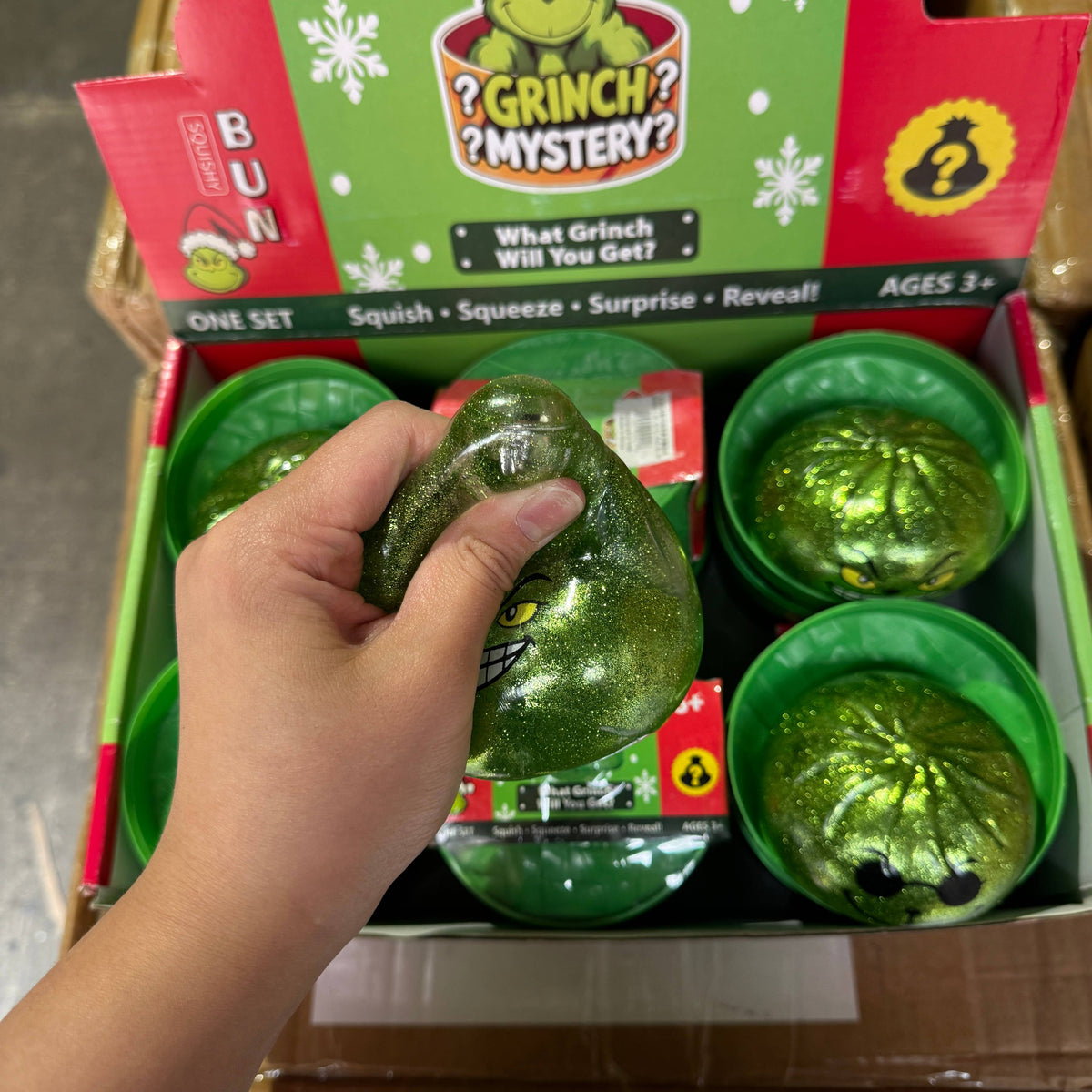WRAPPED SS Light Up Glitter Grinch Dumpling