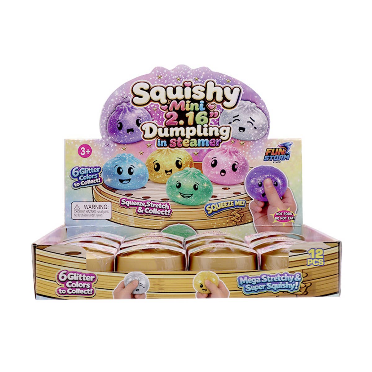 Squishy Mini Glitter Dumpling in Steamer