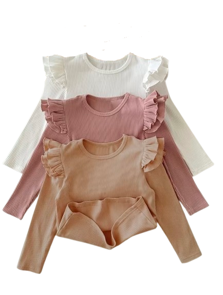 Long-sleeve flutter top