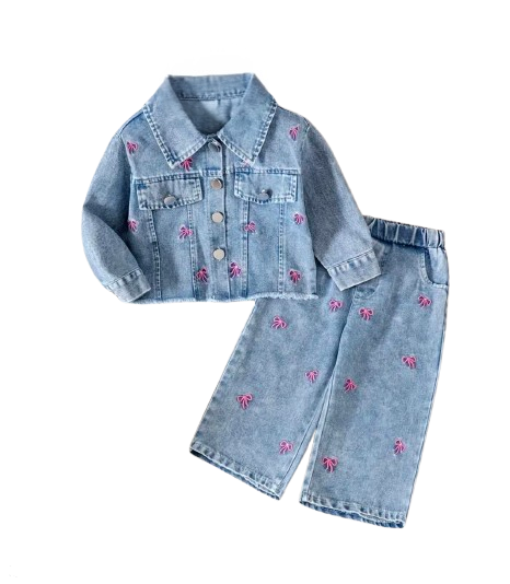 Baby Bow denim set