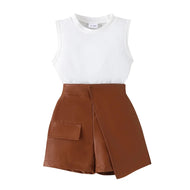 Tank and leather shortie set